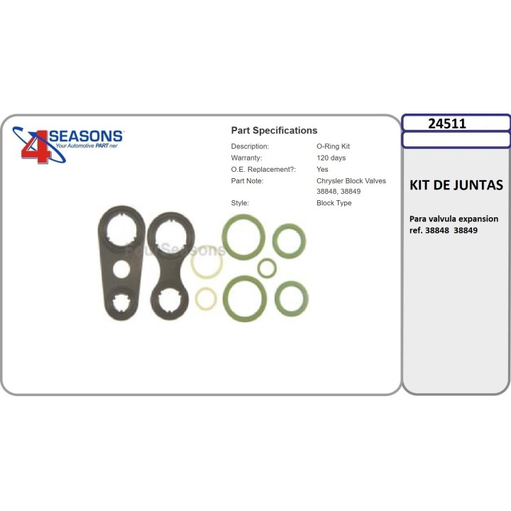 24511  KIT JUNTAS  VALVULA EXPANSION PARA  38848 38849