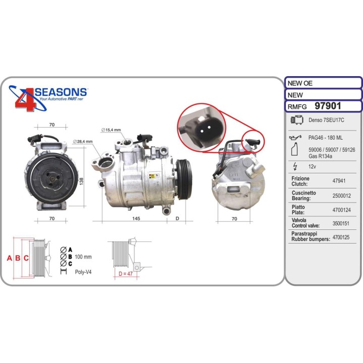 97901  COMPRESOR  BMW SERIE 5 E60/61 6 CYL 03-