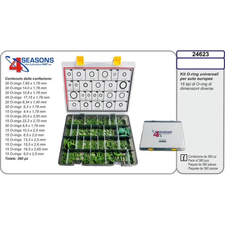 Kit O-ring universali 16 dimensioni