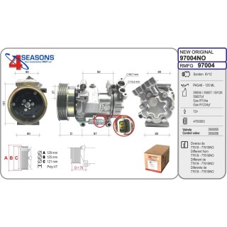 97004  COMPRESOR  REANULT CLIO III 1.2 16V 05-