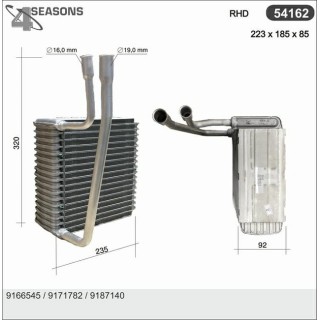 54162  EVAPORATOR VOLVO 850