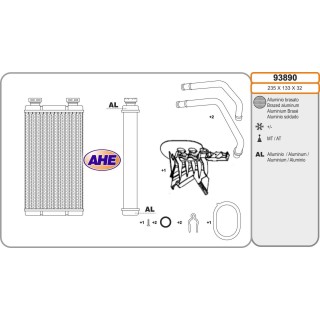 93890  HEATER CORE RENAULT MASTER II/OPEL MOVANO/ NISSAN