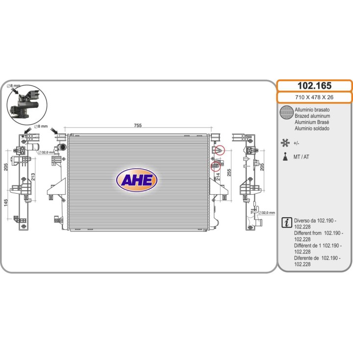 102165/A  RAD VOLKSWAGEN Transporter T5 2.0TDi/BiTDi +/-AC M