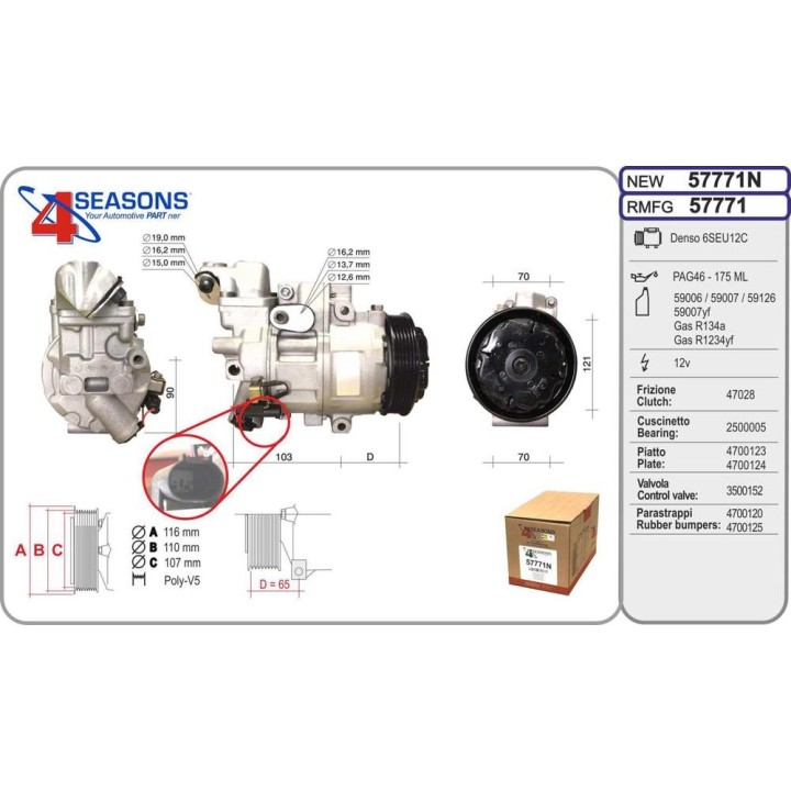 Cmp New MERCEDES W168/414 Classe A/Vaneo 07 97-07 
