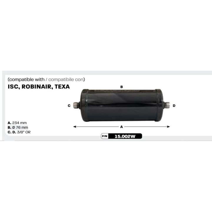 15002W  FILTRO DESH. DML 303FS 3/8 ORING COMPATIBLE CON ISC TEXA ROBINAIR