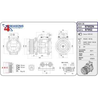 97952  COMPRESOR  MB ACTROS POLY-V9 24V