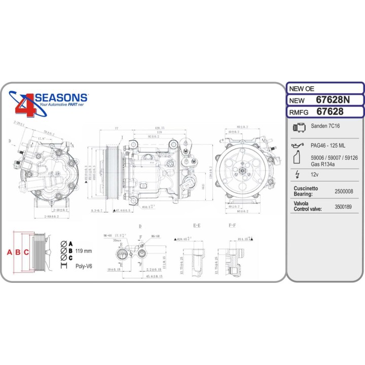 67628N  Cmp New CITROEN/PEUGEOT C5/C6/407/508/607 2.0HDi/2.2HDi 09.04-12.18