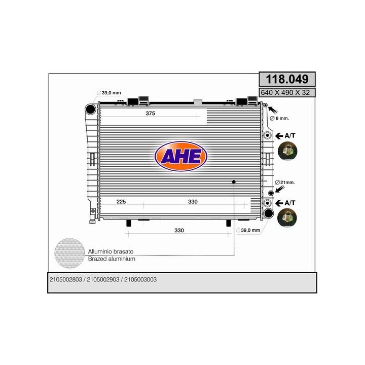 118049  MERCEDES W210 E 200-230-240-280-320- 220D-250D