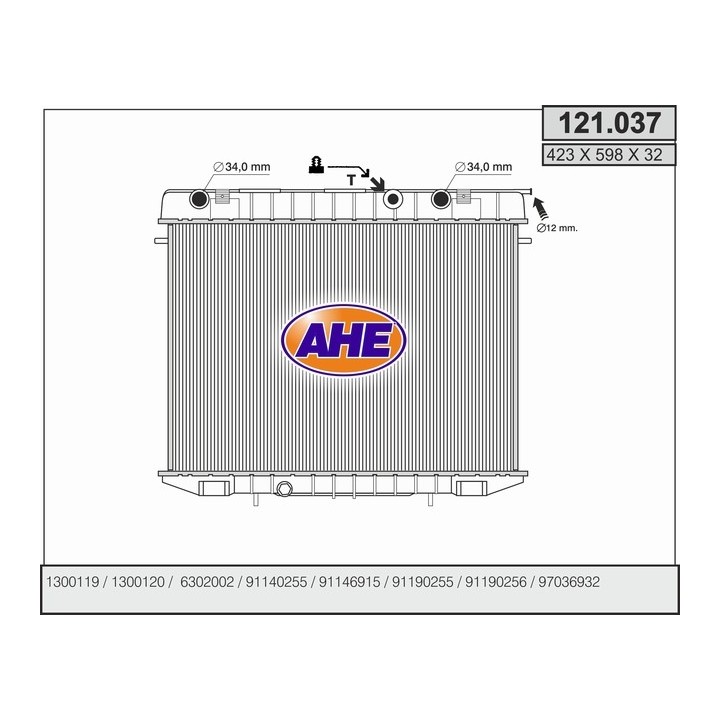 121037  RAD.OPEL FRONTERA/MONTERREY 2.0/2.3TD/92-95(425x5