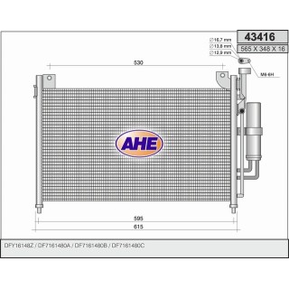 43416  COND. MAZDA 2 1.3/1.5/1.4CDVi 07.07-
