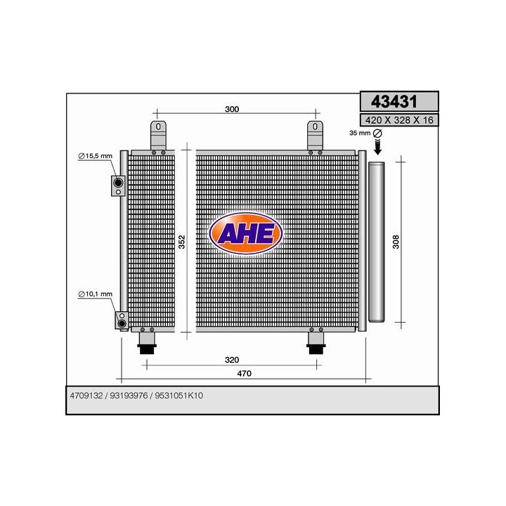 43431  COND OPEL Agila/SUZUKI Splash 1.3CDTi/Ddis 08-