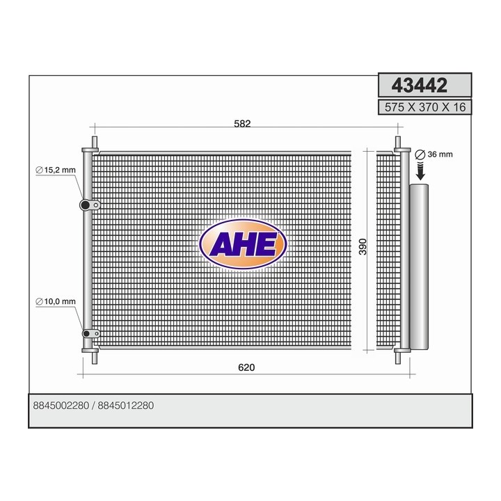 43442  COND Toyota Corolla 1.4 / 1.6 06-