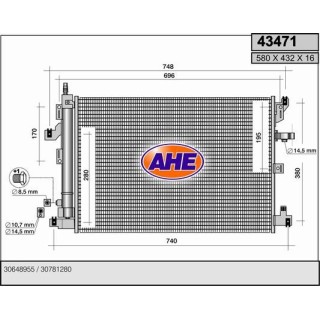 43471  COND VOLVO XC90 2.4TDi/2.5/2.9/3.2/4.4   02-