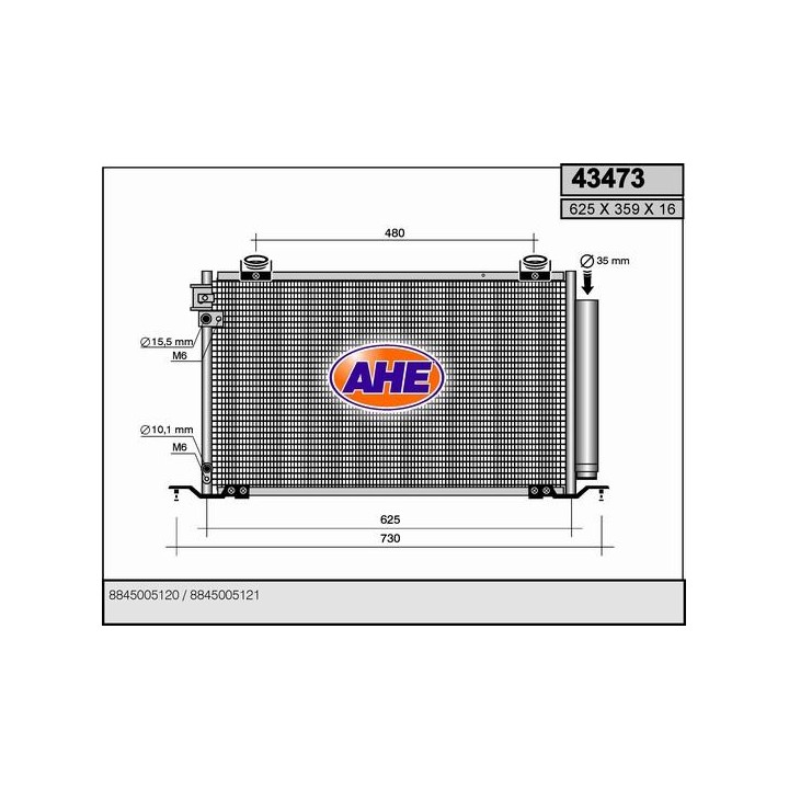 43473  COND TOYOTA Avensis 2.0/2.4 LHD 03-08
