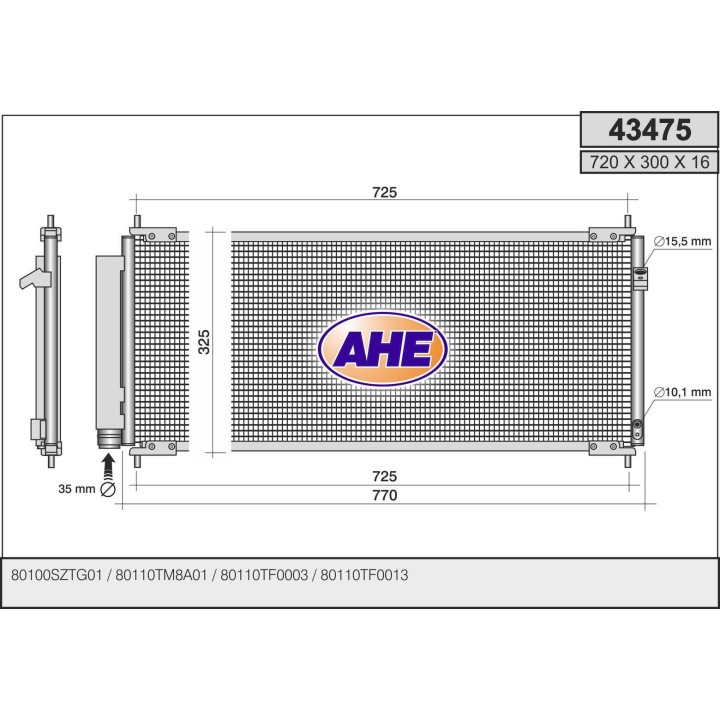 43475  COND HONDA Insight/CR-Z 1.3/1.5 Hybrid 09-
