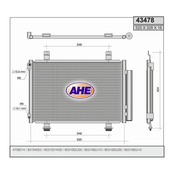 43478  COND OPEL Agila/SUZUKI Splash 1.0/1.2   08-