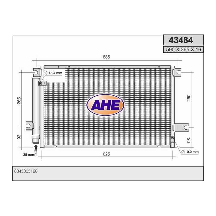 43484  COND TOYOTA Avensis 2.0/2.4 RHD   03-08