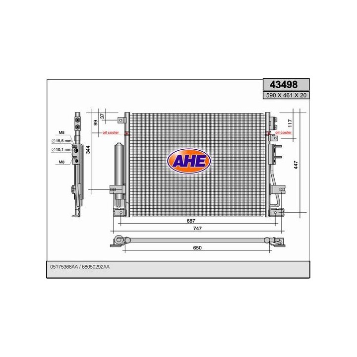 43498  Condensador CHRYSLER 300 C -- 2004/2010