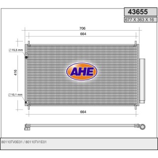 43655  COND HONDA Civic IX/Tourer 1.4-1.6D-1.8-2.2D 12-
