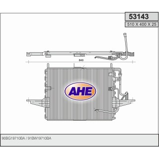 53143  CONDENSER FORD SIERRA