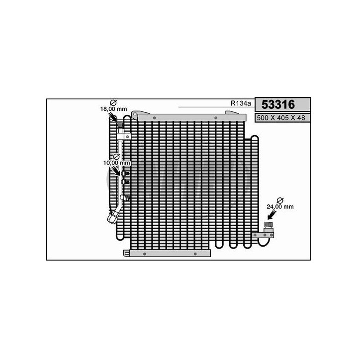 53316  CONDENSER AUDI 80 2.3L