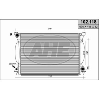 102118  RAD.AUDI A4/A6/S4/S6/3.0i V6/3.2 FSi V6/20V/00-03