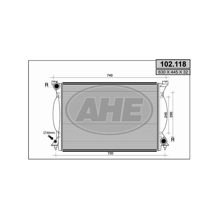 102118  RAD.AUDI A4/A6/S4/S6/3.0i V6/3.2 FSi V6/20V/00-03