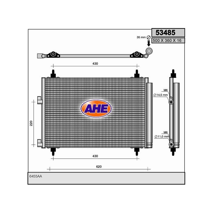 53485  COND PEUGEOT 307 1.4 8V/16V-1.6 16V-2.0 16V-1.4 Hd