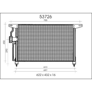 53726  CONDENSADOR OPEL OMEGA B 94-(622x432x16 AL)