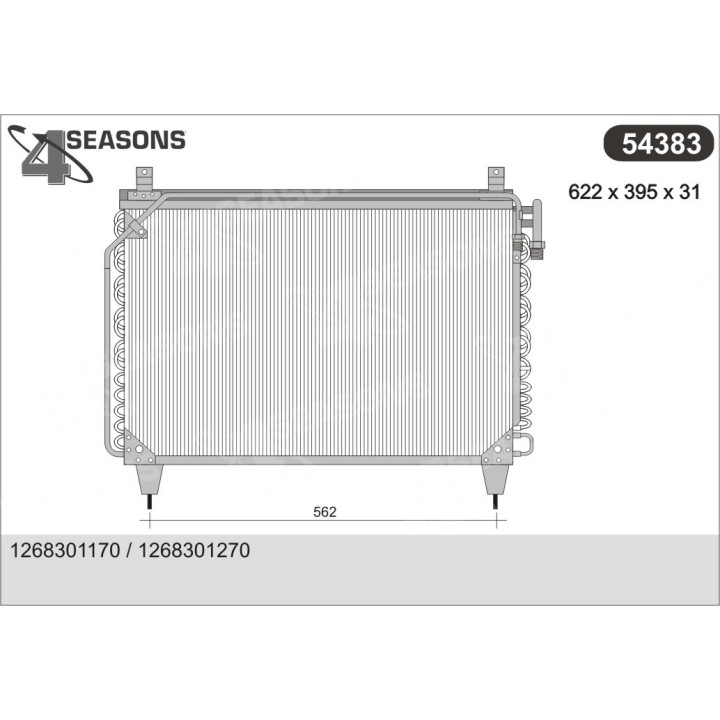 54383  COND MERCEDES W126 380 SE / SEL-500 SE /SEL - 300