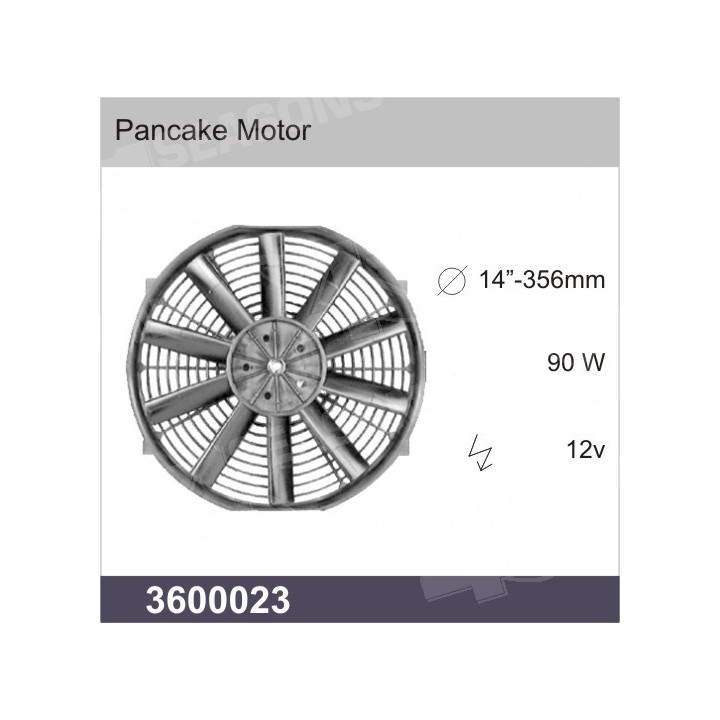 3600023  UNIVERSAL CONDENSER FAN 12V DIAMETER 14”-356MM