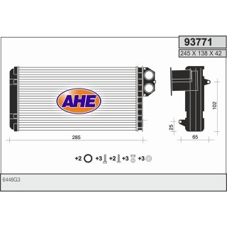 93771  HEATER CORE CITROEN XSARA PICASSO BRIDAS SEPARADAS