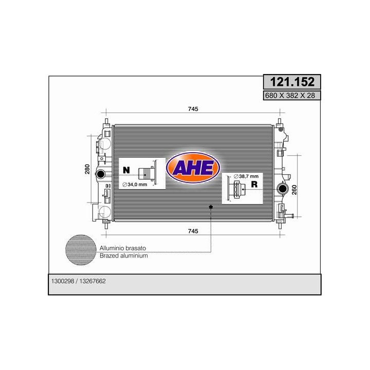 121152  Rad OPEL Astra J -- 2009 1.7 CDTi H+/-12.09-
