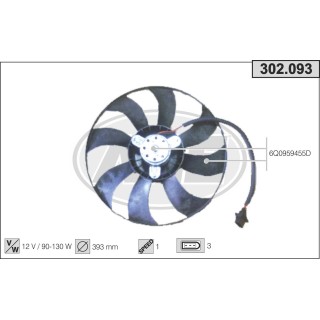 302093  FAN VOLKSWAGEN Polo (6N2) /Fox (5Z1,5Z3) 1.4TDi 01